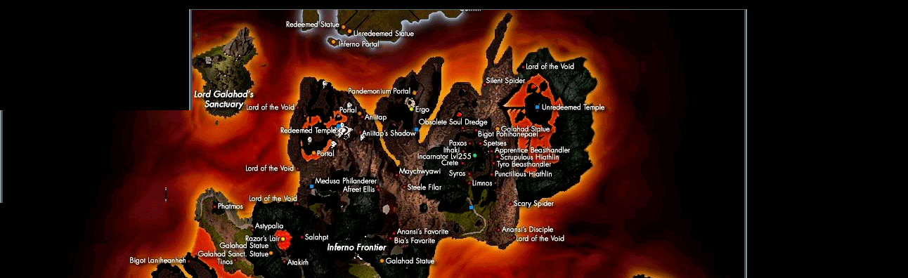 Northern Section Inferno DynaCamps ~ Click this Section of the map to see the Northern Dynacamps and what they drop.