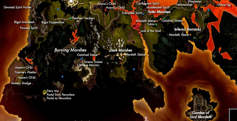 Southern Section Inferno DynaCamps ~ Click this Section of the map to see the Southern Dynacamps and what they drop.