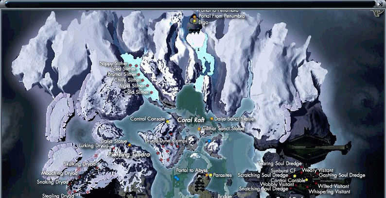 Northern Section Adonis DynaCamps ~ Click this Section of the map to see the Northern Dynacamps and what they drop.
